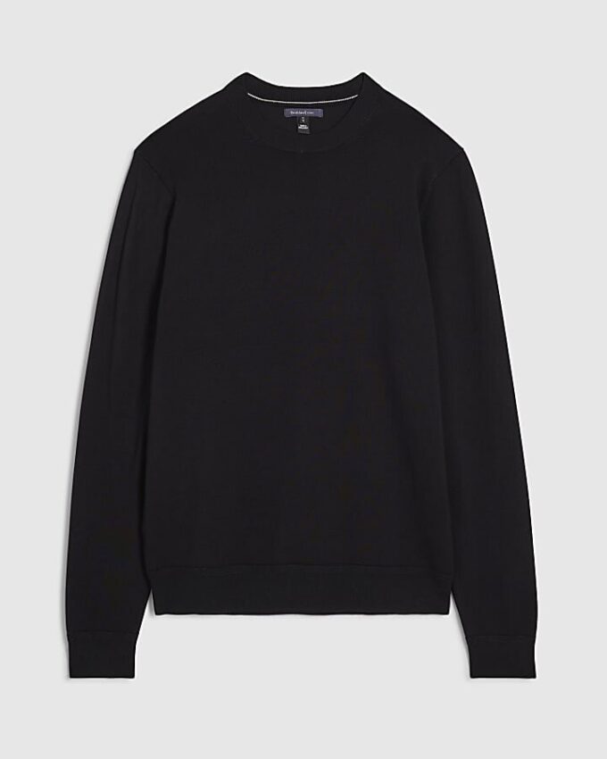 Svart slim fit-tröja