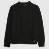 Svart slim fit-tröja i kabelstickning