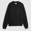 Svart slim fit-tröja i nylonhybrid