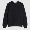 Svart slim fit-tröja i stickat