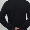 Svart slim fit-tröja i våffelstickat