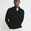 Svart slim fit-tröja med halv dragkedja