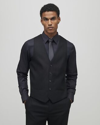 Svart slim fit-väst