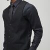 Svart slim fit-väst