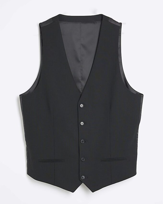Svart slim fit-väst