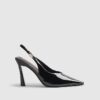 Svart bred passform med slingback-klack