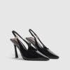 Svart bred passform med slingback-klack