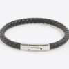 Svart smalt läderarmband
