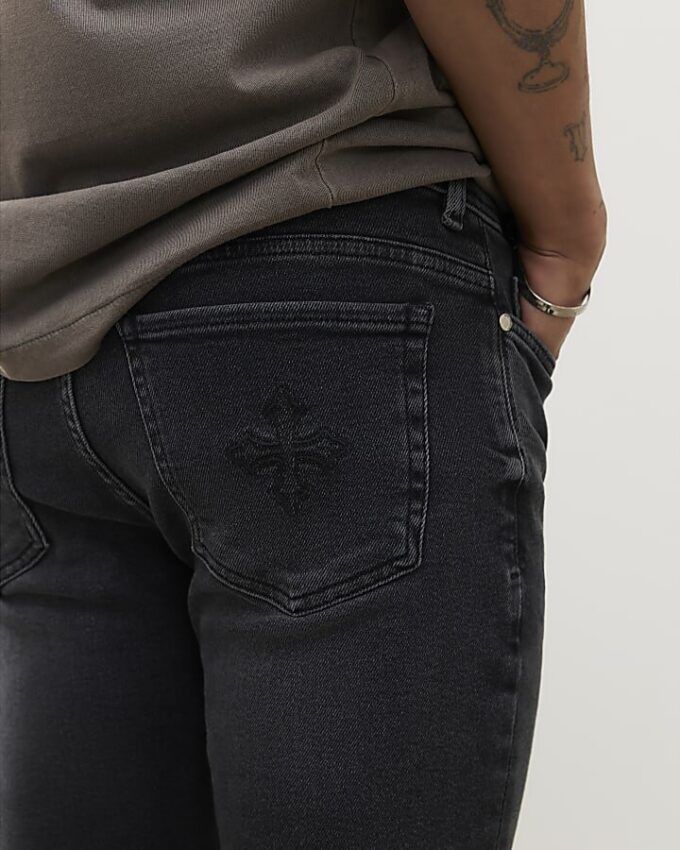 Svart Spray On Rip Jeans Svart Spray On Rip Jeans
