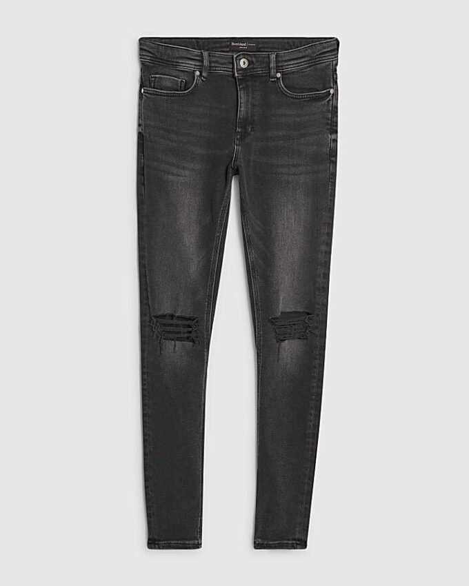 Svart Spray On Rip Jeans Svart Spray On Rip Jeans