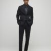 Svart stretchig slim fit-kostymbyxa