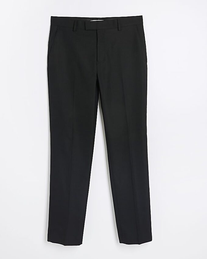 Svart stretchig slim fit-kostymbyxa