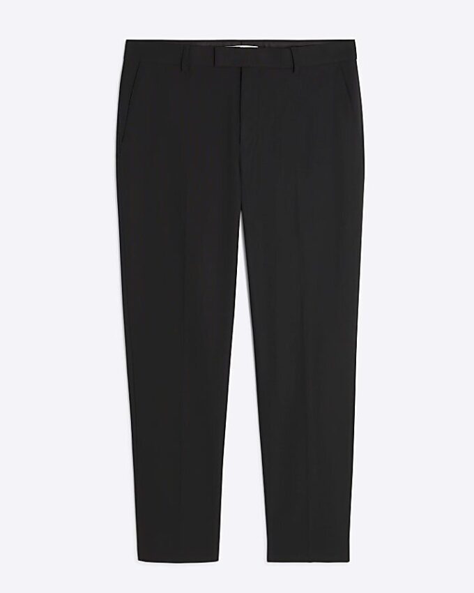 Svart stretchig slim fit-kostymbyxa