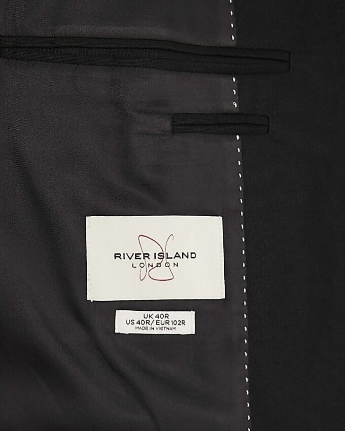 Svart stretchig slim fit-kostymjacka
