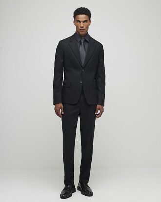 Svart stretchig slim fit-kostymjacka