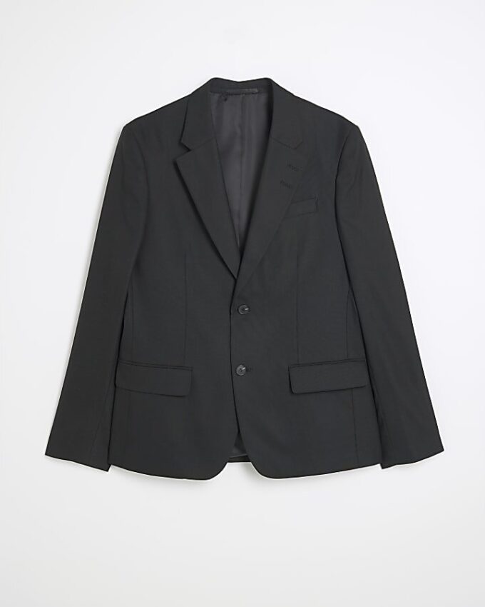 Svart stretchig slim fit-kostymjacka