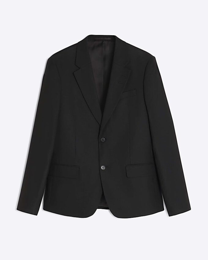 Svart stretchig slim fit-kostymjacka