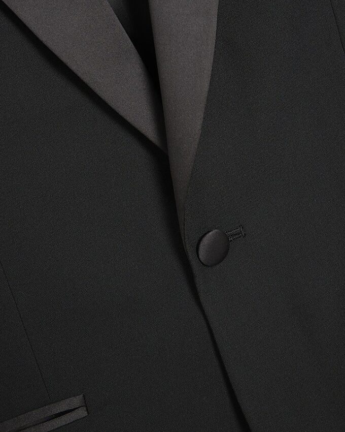 Svart stretchig slim fit smokingjacka