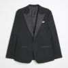 Svart stretchig slim fit smokingjacka