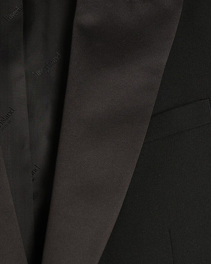 Svart stretchig slim fit smokingjacka