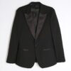 Svart stretchig slim fit smokingjacka
