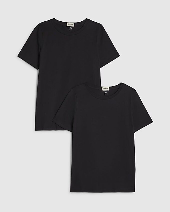 Svart T-shirt, 2-pack
