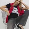 Svart T-shirt med fototryck
