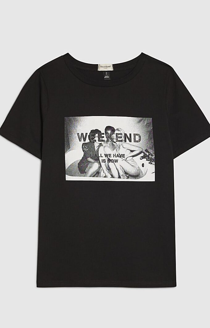 Svart T-shirt med fototryck