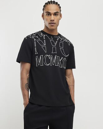 Svart T-shirt med normal passform NYC MCMXII