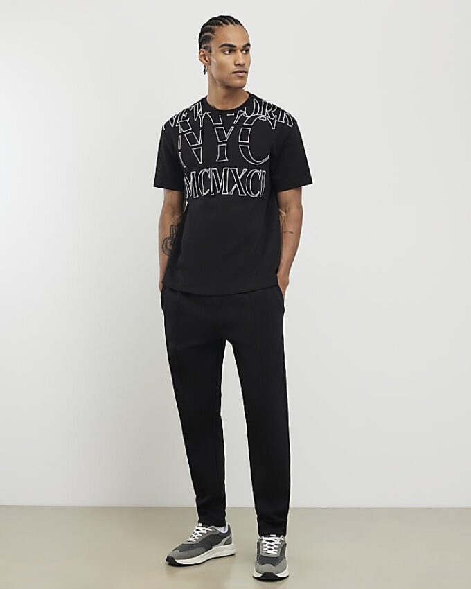 Svart T-shirt med normal passform NYC MCMXII