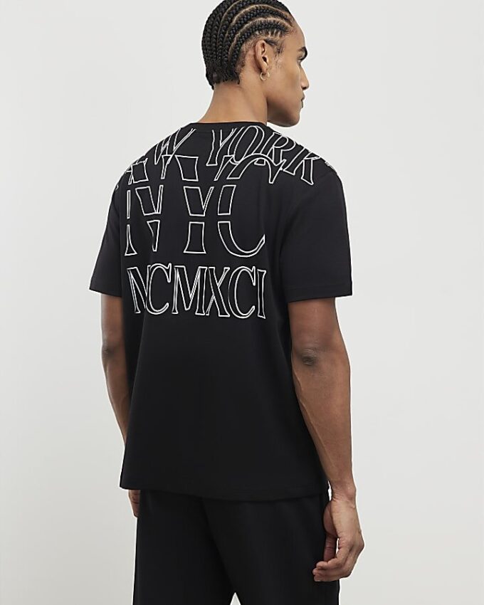Svart T-shirt med normal passform NYC MCMXII