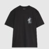 Svart T-shirt med normal passform och Kanazawa-ormmotiv