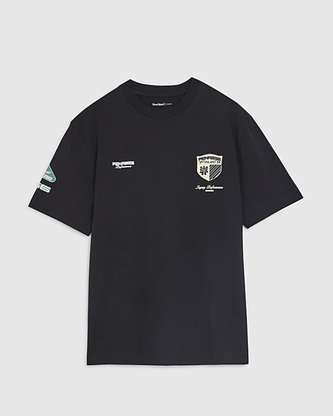 Svart T-shirt med normal passform och Penrose-vapen