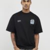 Svart T-shirt med oversized passform och Kazaki Crane-tryck