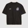 Svart T-shirt med oversized passform och Kazaki Crane-tryck