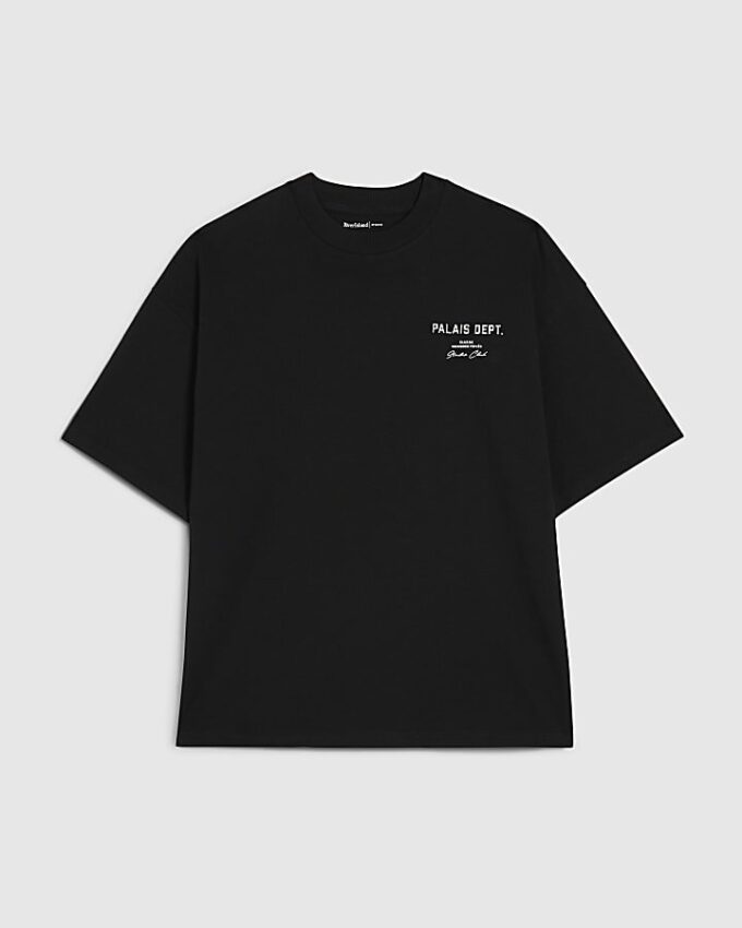 Svart T-shirt med oversized passform och Palais Dept-tryck