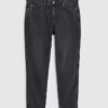 Svart tapered fit-tvättad jeans