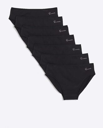 Svart trosor för flickor, 7-pack