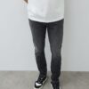 Svart tvättade slim fit-jeans