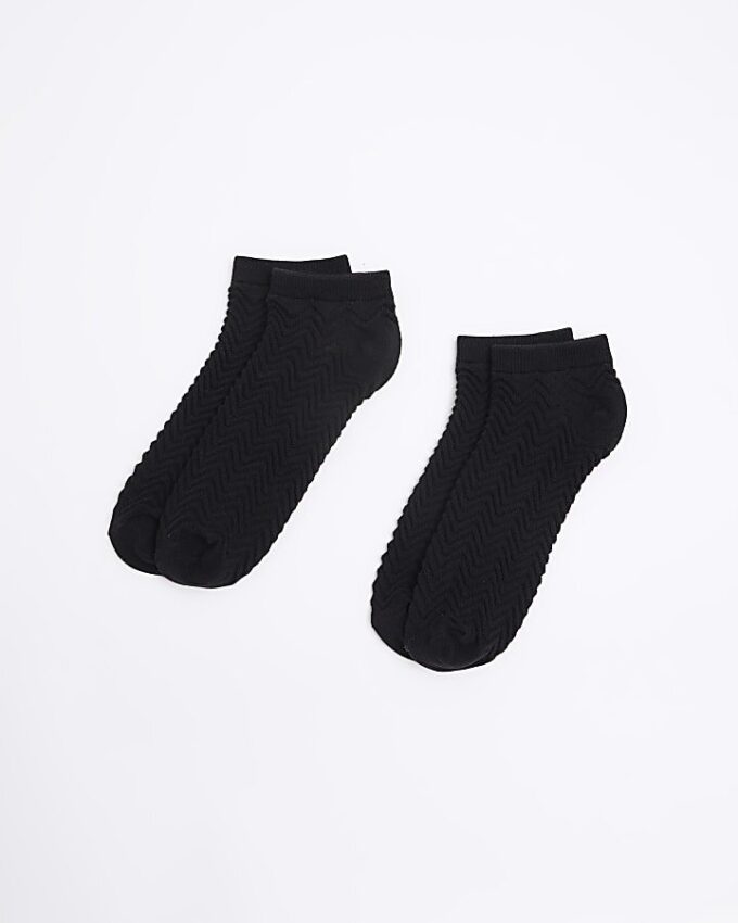 Svart zigzag 2-pack träningsstrumpor