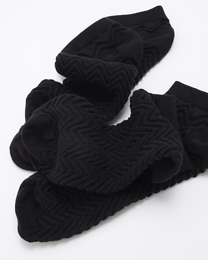 Svart zigzag 2-pack träningsstrumpor