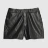 Svarta lädershorts
