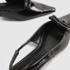 Svarta platta skor med dubbel rosett och slingback