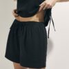Svarta shorts i linneblandning