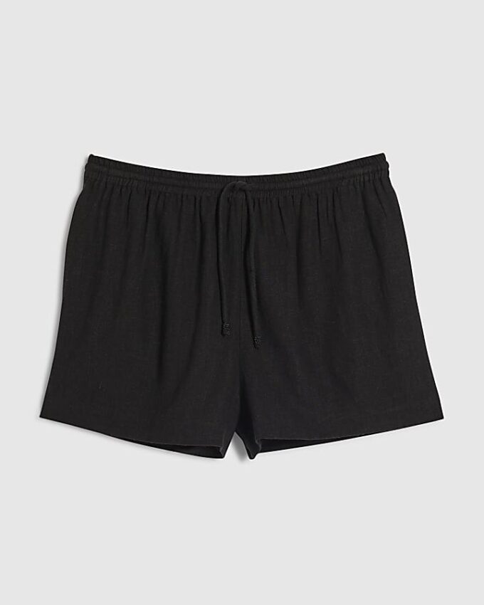 Svarta shorts i linneblandning
