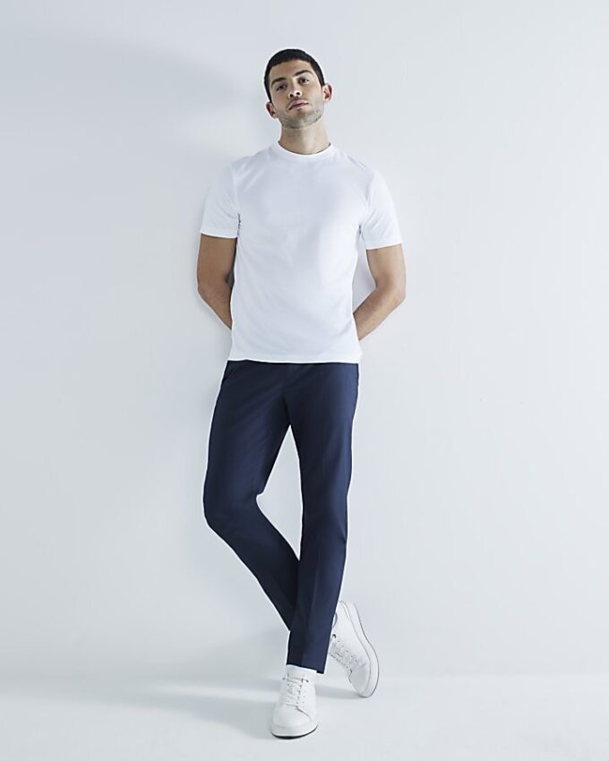 Vit 3-pack kortärmad slim fit-T-shirt