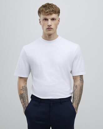 Vit 3-pack T-shirt med normal passform och ränder