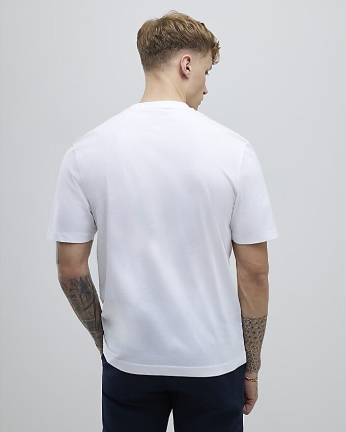 Vit 3-pack T-shirt med normal passform och ränder