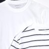 Vit 3-pack T-shirt med normal passform och ränder