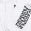 Vit 5-pack ribbade monogramstrumpor